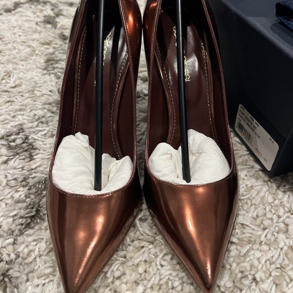 Sergio Rossi Godiva 105 Patent Pump Women's Dark Red - Picture 2 of 5